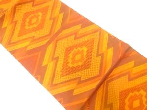 手織り紬松皮菱模様織出し名古屋帯